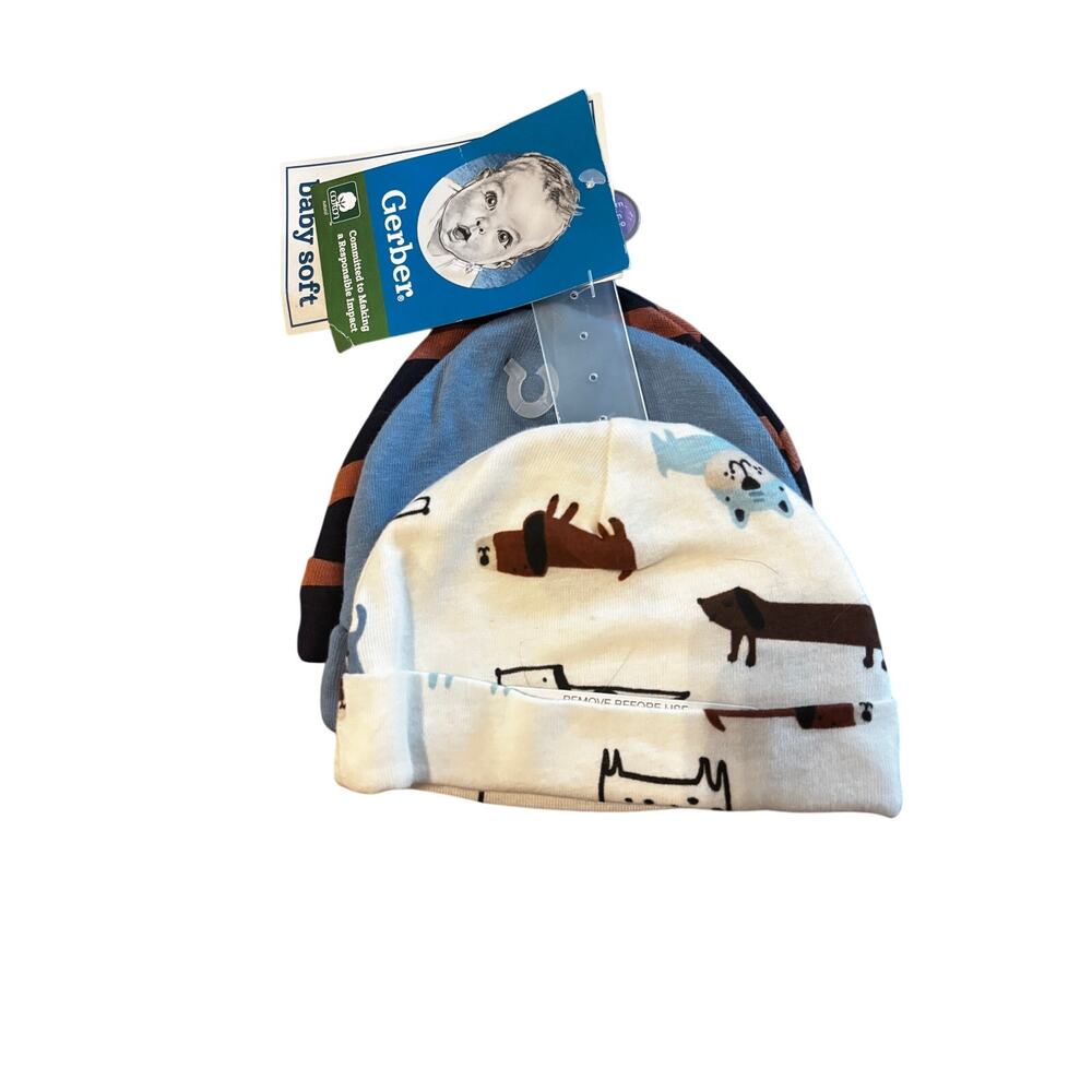 Adorable Gerber Newborn Baby Hats - Brand New with Tags